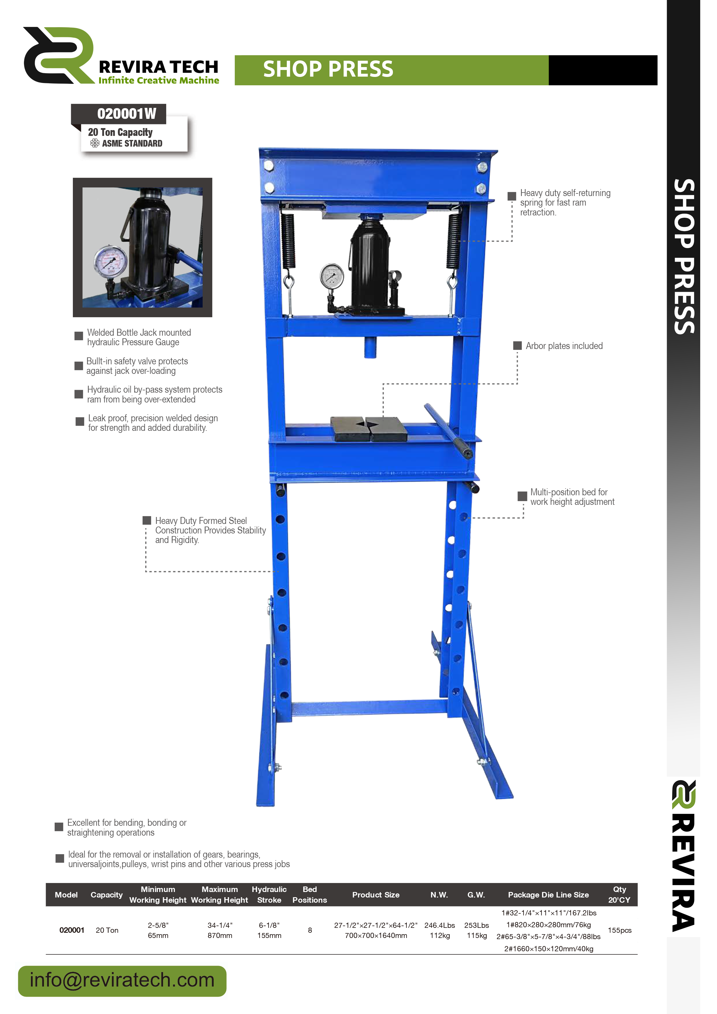 SHOP PRESS 20 TON