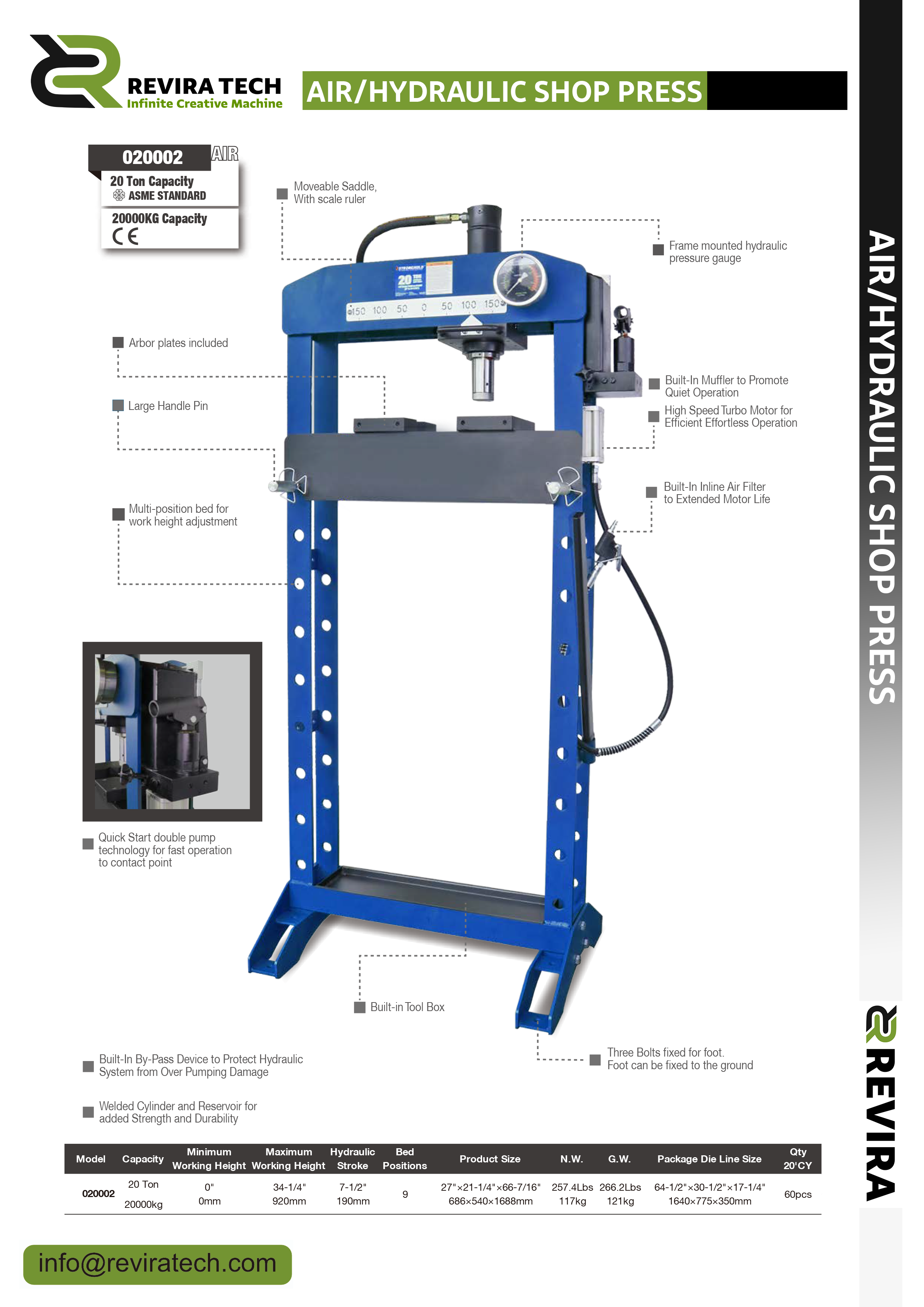 Air / Hydraulic Shop Press