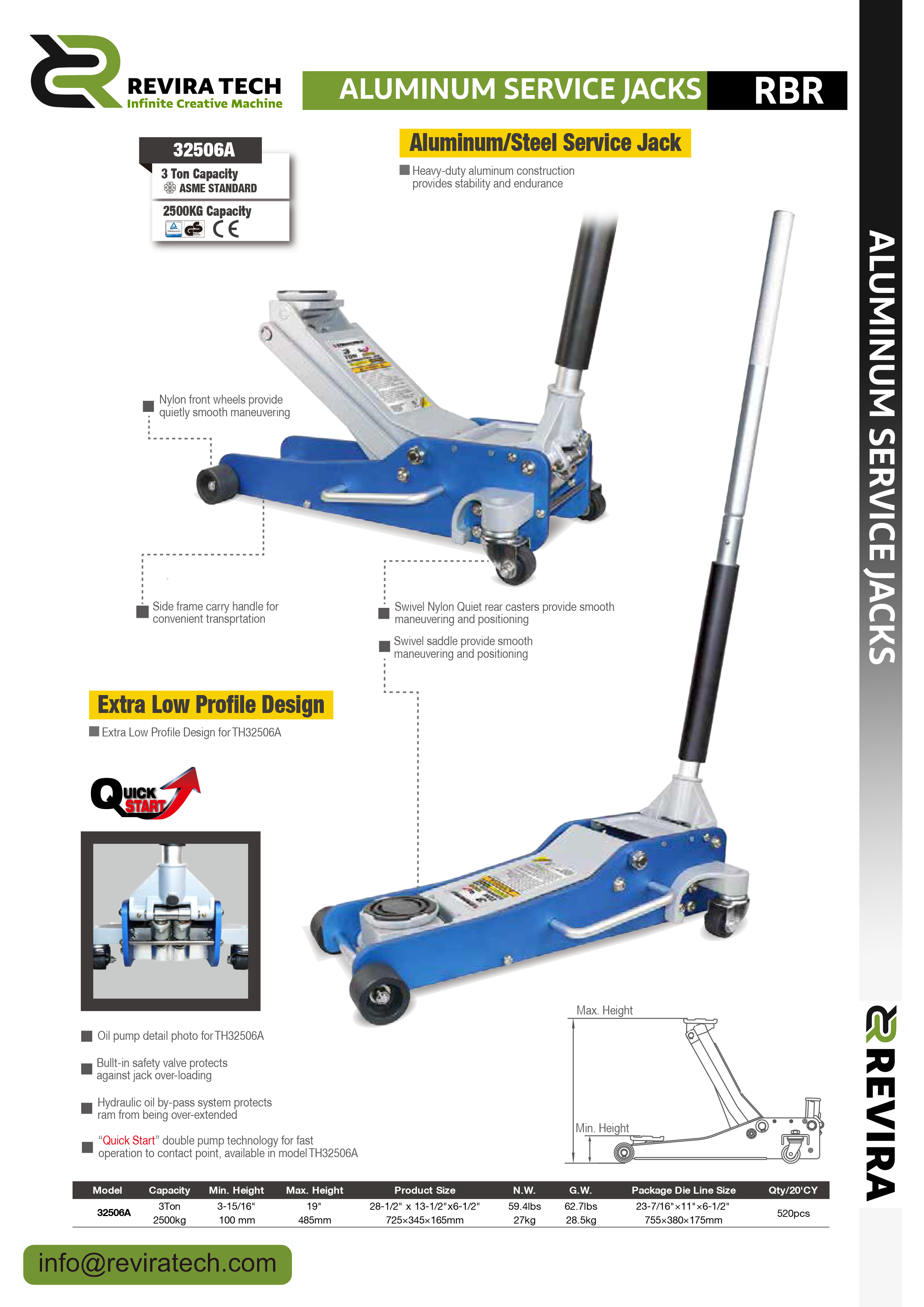 Aluminum Service Jacks.
