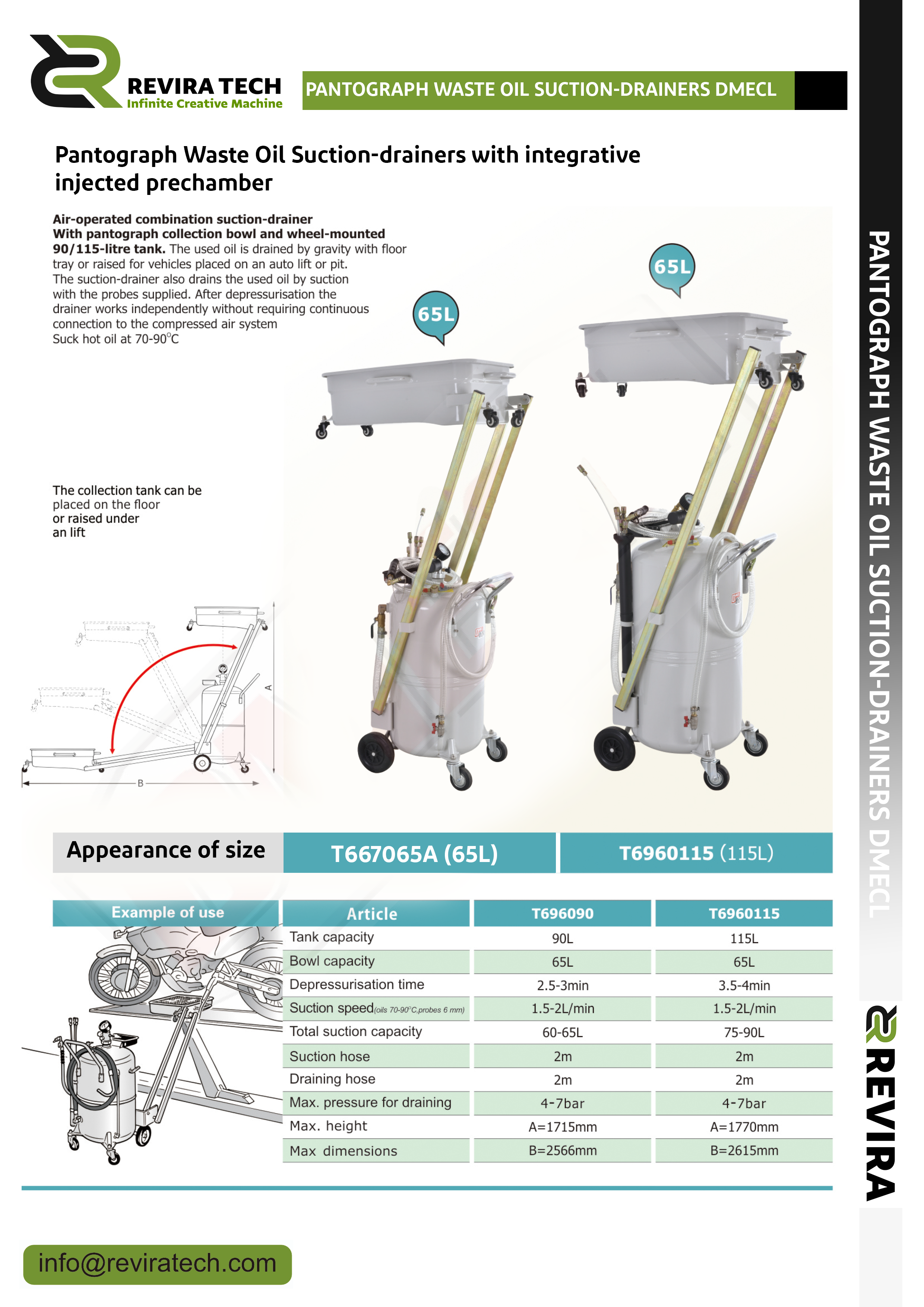 Pantograph Waste Oil Suction-Drainers Dmecl